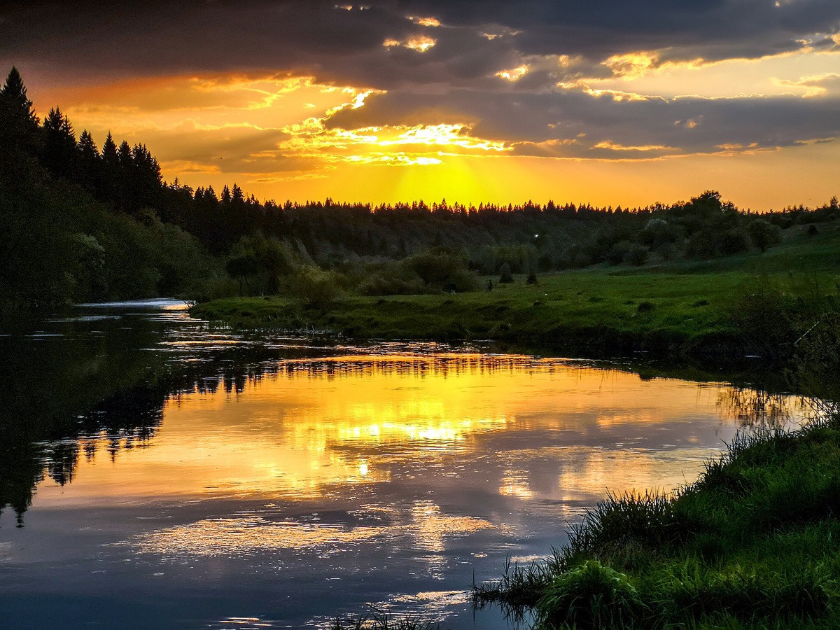 Река Протва, село Мерчалово, Московская область.
