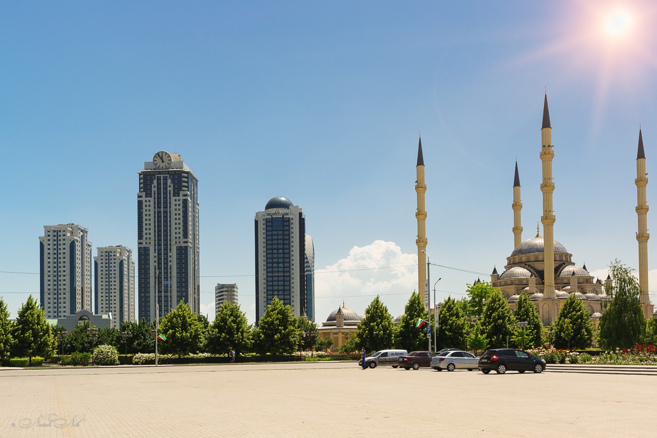 Грозный Сити и мечеть Сердце Чечни