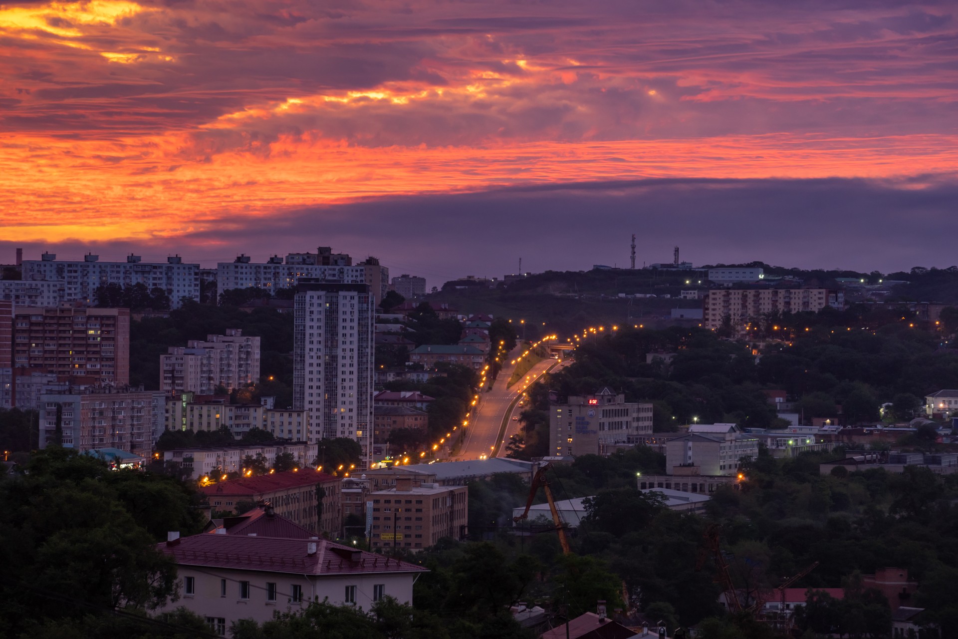 Рассвет во Владивостоке.