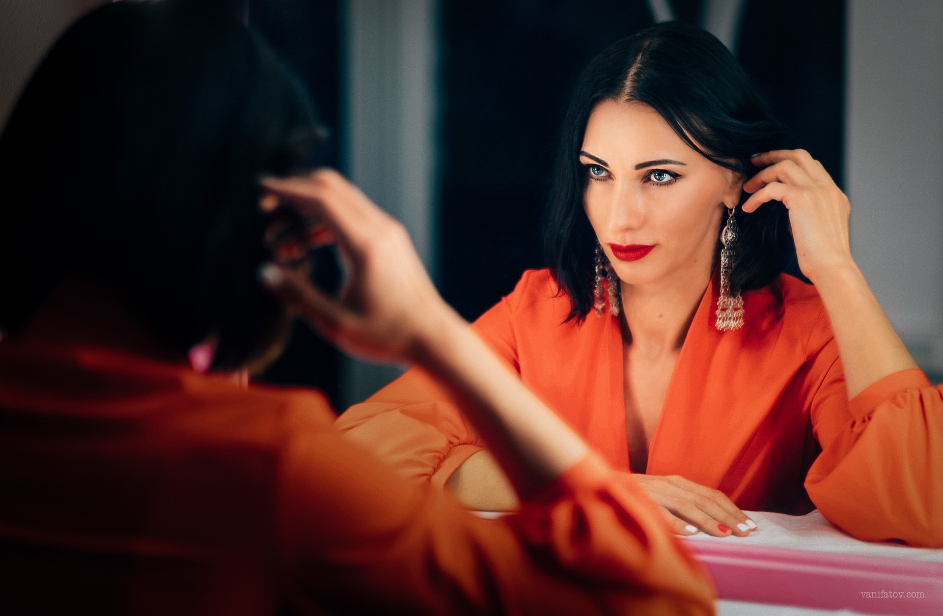 Lady in red