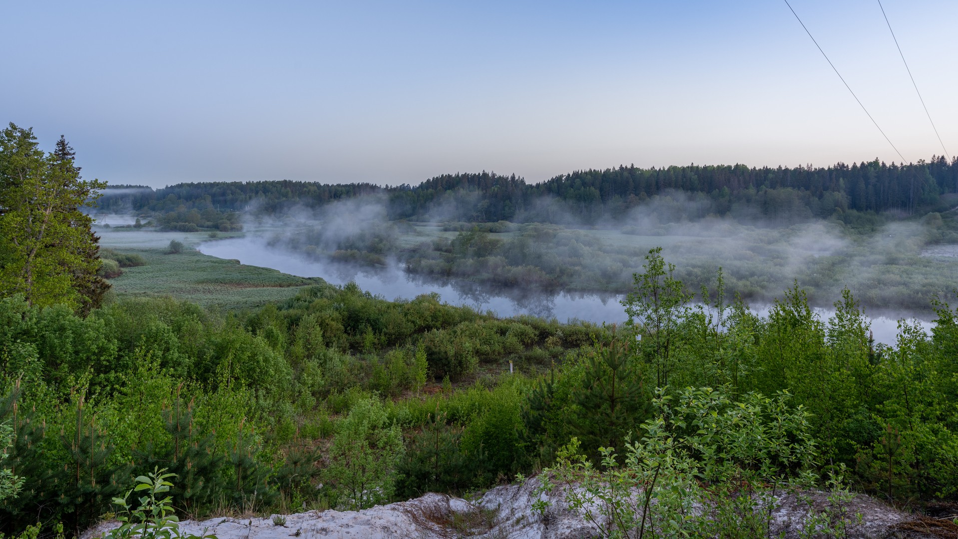 Туман над рекой Оредеж.
