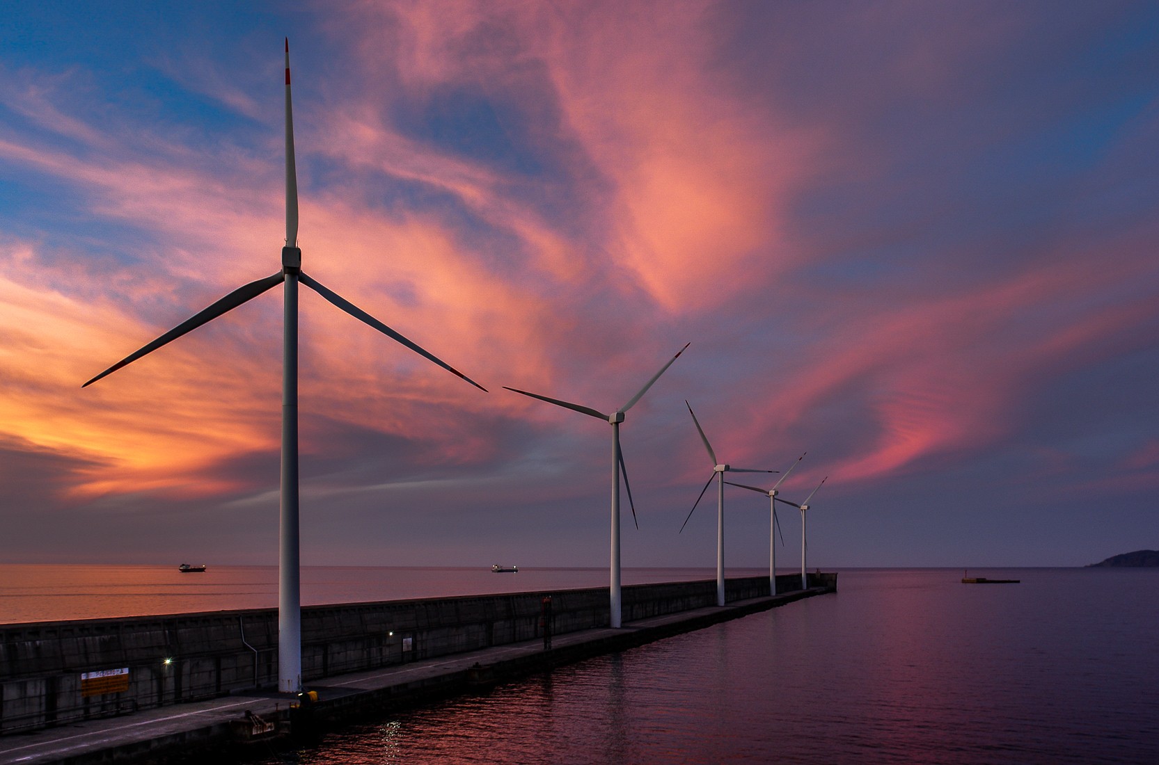 Sunset Windmills